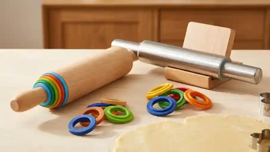 Adjustable Rolling Pin with Removable Rings